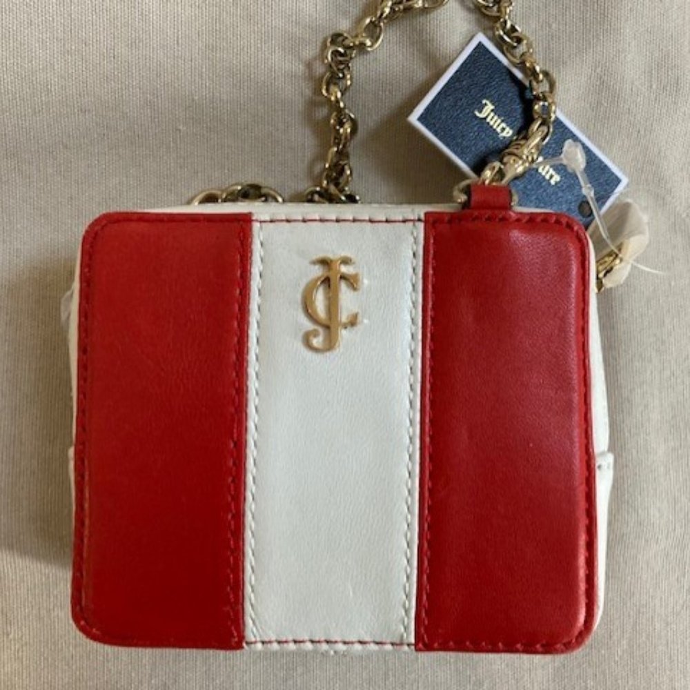 New with Tag Juicy Couture Stripe Zip YSRU2551 clutch ,Red Siren
